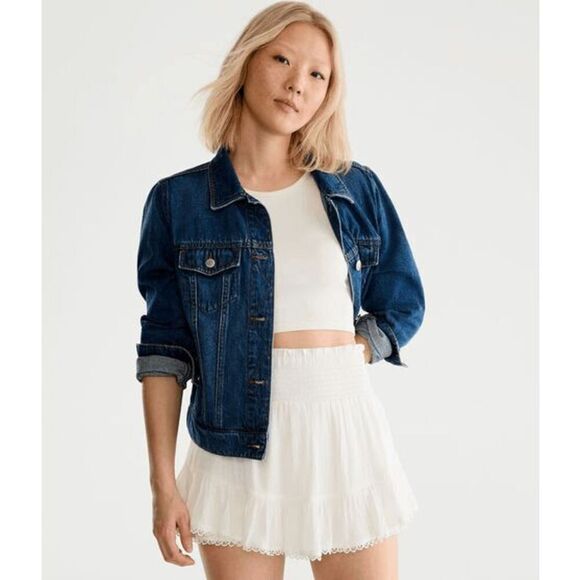 Aeropostale White High-Waisted Lace-Trim Flippy Skirt Skort XL - Picture 9 of 11